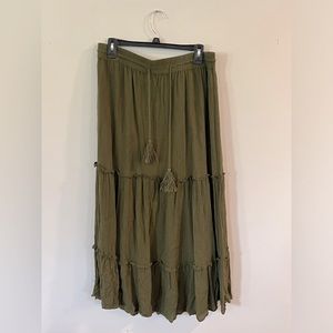 Hunter green maxi skirt